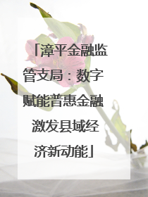 漳平金融监管支局：数字赋能普惠金融 激发县域经济新动能