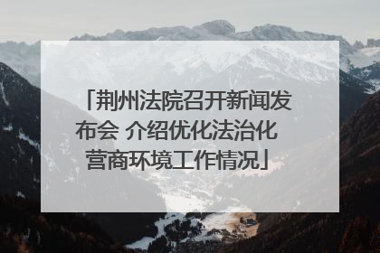 荆州法院召开新闻发布会 介绍优化法治化营商环境工作情况