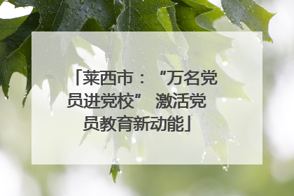莱西市：“万名党员进党校” 激活党员教育新动能