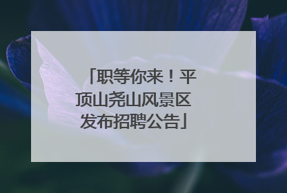 职等你来！平顶山尧山风景区发布招聘公告