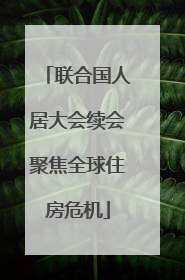 联合国人居大会续会聚焦全球住房危机
