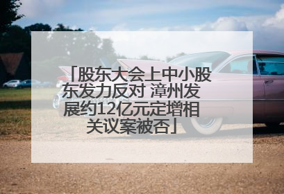 股东大会上中小股东发力反对 漳州发展约12亿元定增相关议案被否