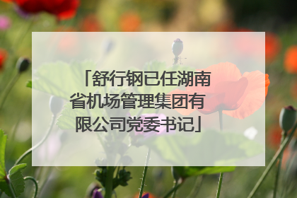 舒行钢已任湖南省机场管理集团有限公司党委书记
