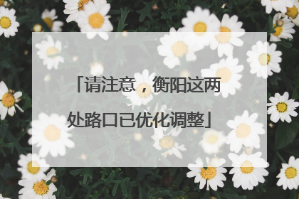 请注意，衡阳这两处路口已优化调整
