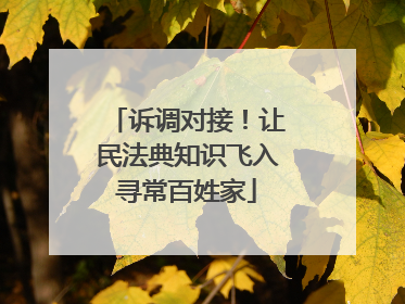 诉调对接！让民法典知识飞入寻常百姓家