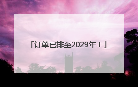 订单已排至2029年！