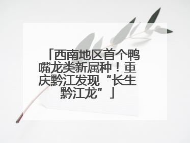 西南地区首个鸭嘴龙类新属种！重庆黔江发现“长生黔江龙”