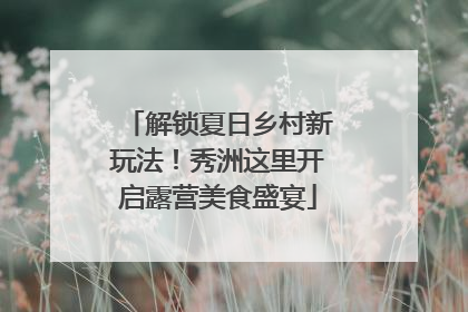 解锁夏日乡村新玩法！秀洲这里开启露营美食盛宴