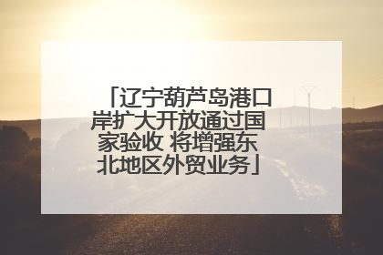 辽宁葫芦岛港口岸扩大开放通过国家验收 将增强东北地区外贸业务