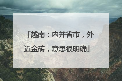 越南：内并省市，外近金砖，意思很明确