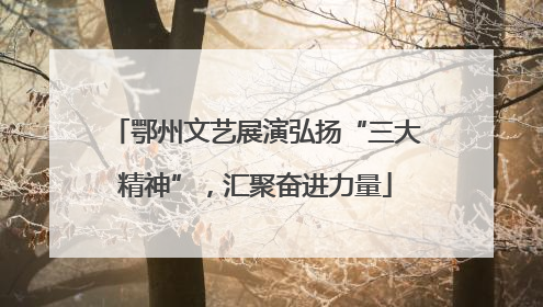 鄂州文艺展演弘扬“三大精神”，汇聚奋进力量