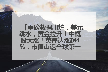 重磅数据出炉，美元跳水，黄金拉升！中概股大涨！英伟达涨超4%，市值重返全球第一！黄仁勋计划出售至多600万股股票