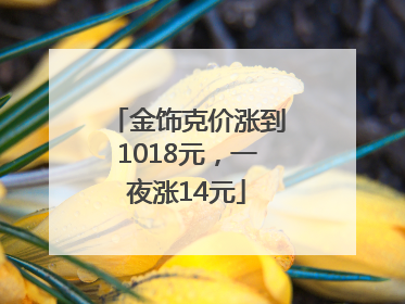 金饰克价涨到1018元，一夜涨14元