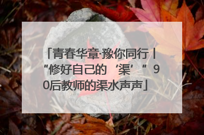 青春华章·豫你同行丨“修好自己的‘渠’”90后教师的渠水声声