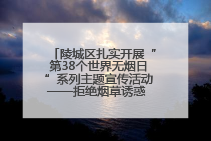 陵城区扎实开展“第38个世界无烟日”系列主题宣传活动——拒绝烟草诱惑 对第一支烟说不
