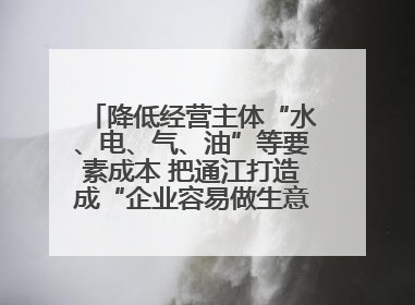 降低经营主体“水、电、气、油”等要素成本 把通江打造成“企业容易做生意的地方”