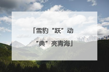 雪豹“跃”动 “典”亮青海