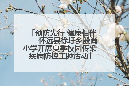 预防先行 健康相伴——怀远县徐圩乡殷尚小学开展夏季校园传染疾病防控主题活动