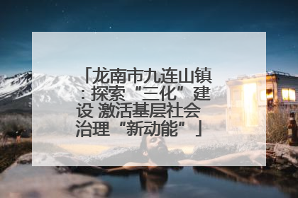 龙南市九连山镇：探索“三化”建设 激活基层社会治理“新动能”