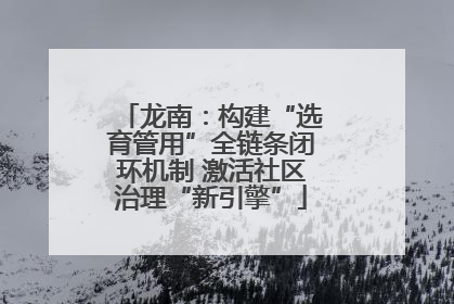 龙南：构建“选育管用”全链条闭环机制 激活社区治理“新引擎”
