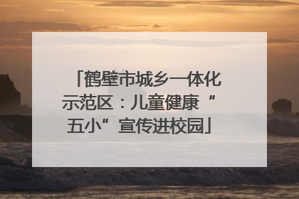 鹤壁市城乡一体化示范区：儿童健康“五小”宣传进校园