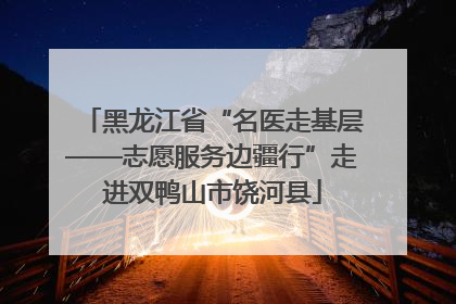 黑龙江省“名医走基层——志愿服务边疆行”走进双鸭山市饶河县