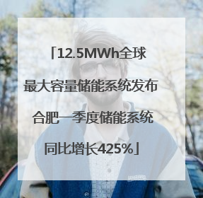 12.5MWh全球最大容量储能系统发布 合肥一季度储能系统同比增长425%