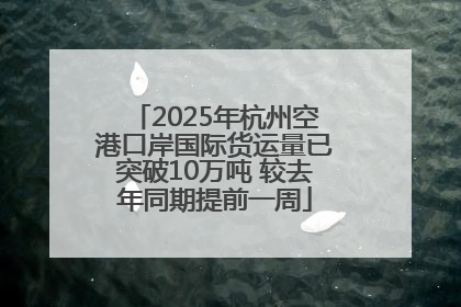 2025年杭州空港口岸国际货运量已突破10万吨 较去年同期提前一周