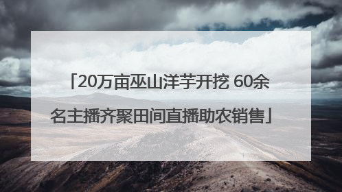 20万亩巫山洋芋开挖 60余名主播齐聚田间直播助农销售