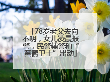 78岁老父去向不明，女儿凌晨报警，民警辅警和“黄鹤卫士”出动
