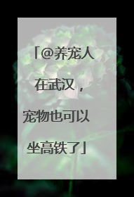 @养宠人 在武汉，宠物也可以坐高铁了